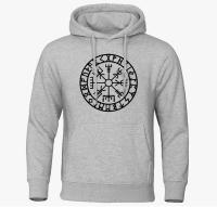 Nueva sudadera con capucha de algodón para hombre de invierno y otoño, sudadera de calle informal cálida con leyenda de los guerreros Odin de los vikingos - details 1
