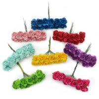 Mini ramo de rosas artificiales de papel para álbum de recortes, decoración de fiesta de boda, flores artificiales baratas, 144 cm, lote de 1,5 unidades - details 4