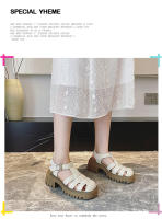 Sandalias Baotou nueva suela gruesa hueca tejida talla 4142 - details 7