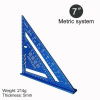 Regla triangular de aleación de aluminio, transportador de medición cuadrada de 7 pulgadas, regla de ángulo métrico, herramientas de carpintero, herramientas de carpintería - details 3