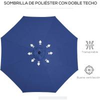 Parasol de Jardín con Manivela Ø295x250 cm Inclinable y Desmontable de Metal para Balcón, Piscina, Patio - details 41