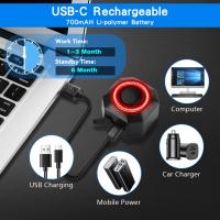 Luz de Alarma para Motocicleta Anchtek con Sensor de Frenos Automáticos Carga USB Control Remoto Inteligente para Bicicleta Antirrobo - details 2