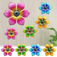 Escultura de decoración del hogar para interiores y exteriores, arte de hierro, colgante de pared, adorno de flores de Metal, artesanía de jardín - details 0