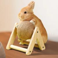Conejo de juguete para mascotas pequeñas, garra de molienda, Bola de Sisal de cáñamo, resistente al desgaste y a las mordeduras, estable, antigiro, rompecabezas - details 0