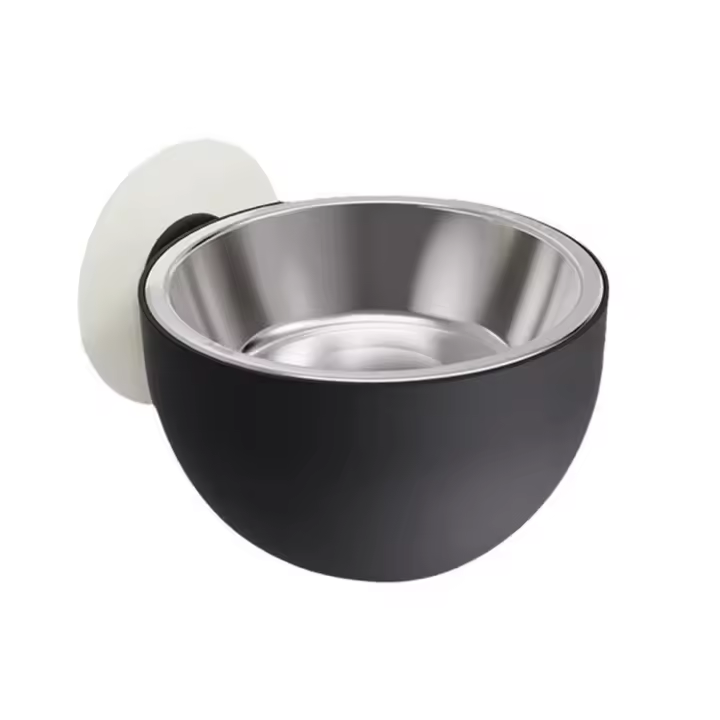 Cuenco para perro montado en la pared de acero inoxidable, dispensador de agua colgante antiderrames para perros, contenedor de comida para mascotas antideslizante inclinado - 1