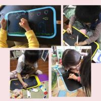 Pizarra mágica para dibujar libros para colorear para niños, 6 páginas, tableros de borrado con bolígrafos de tiza de agua, juguetes educativos - details 3