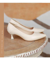 Francés desnudo tacones altos zapatos de mujer stiletto primavera y otoño 2025 nueva primavera solo zapatos profesionales trabajo zapatos de cuero tacón medio - details 25
