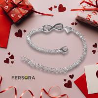 Pulsera para Mujer Infinito Corazón Ajustable Color Plata, Brazalete para el Día de la Madre, Cumpleaños, San Valentín, Regalo para Mujer, Amor Eterno y Amistad - details 8