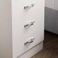 Vida Designs Riano - Mesilla de noche con 3 cajones, color blanco