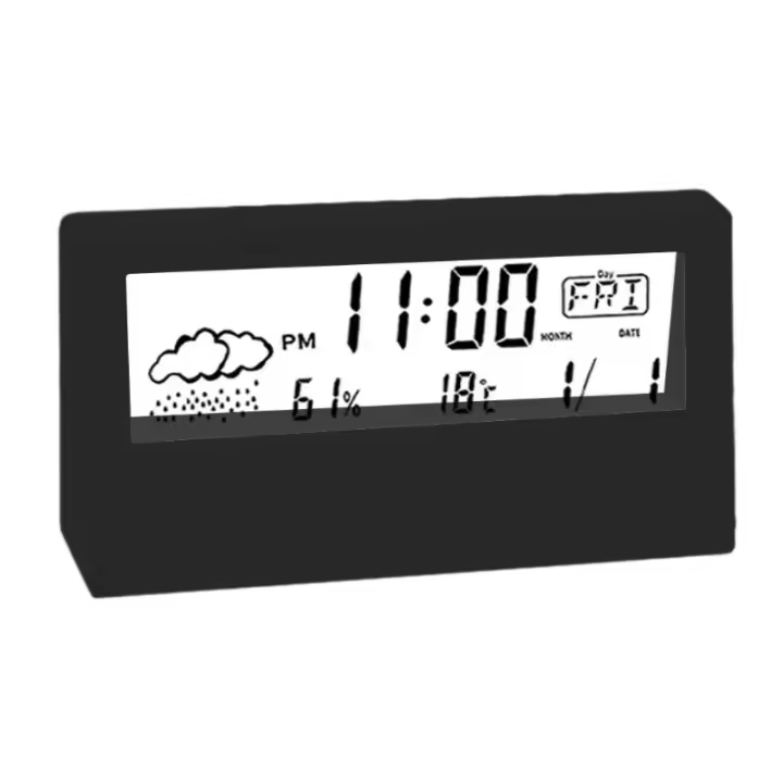 Reloj termo higrómetro, pantalla meteorológica creativa, despertador electrónico, decoración de mesa de escritorio para salón y dormitorio - 1