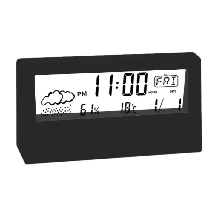 Reloj termo higrómetro, pantalla meteorológica creativa, despertador electrónico, decoración de mesa de escritorio para salón y dormitorio - 1
