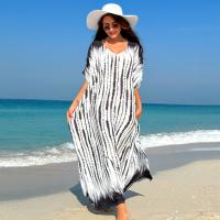 Cubierta de Bikini Impresa Túnica Larga para Playa Kaftan de Moda Femenina Recaudable - details 5