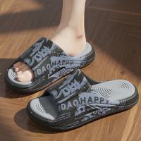 ZHIDA Pantuflas para Hombre EVA Antideslizantes para Interiores Chanclas de Suela Gruesa con Diseño de Graffiti, Sandalias Planas con Estampado de Dibujos Animados para Playa - details 6