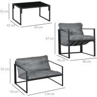 Muebles de Jardín Juego de 4 Piezas: Sofá de 2 Plazas, 2 Sillones y Mesa Baja - details 2