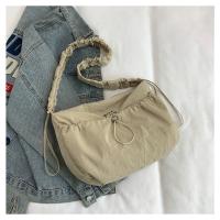 Bolso de hombro plisado de nailon a la moda, bolso cruzado con cordón de estilo coreano de Color sólido, bolso de mano ligero de gran capacidad para niñas - details 23