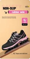Zapatos de seguridad con botón giratorio para mujer, zapatillas de trabajo con punta de acero, zapatos indestructibles, botas de trabajo a prueba de pinchazos, zapatillas con cojín para mujer - details 11