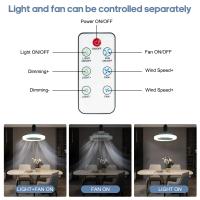Ventilador de techo E27 con control remoto y 3 velocidades, base convertidora de iluminación de AC85-265V para dormitorio y sala de estar - details 4