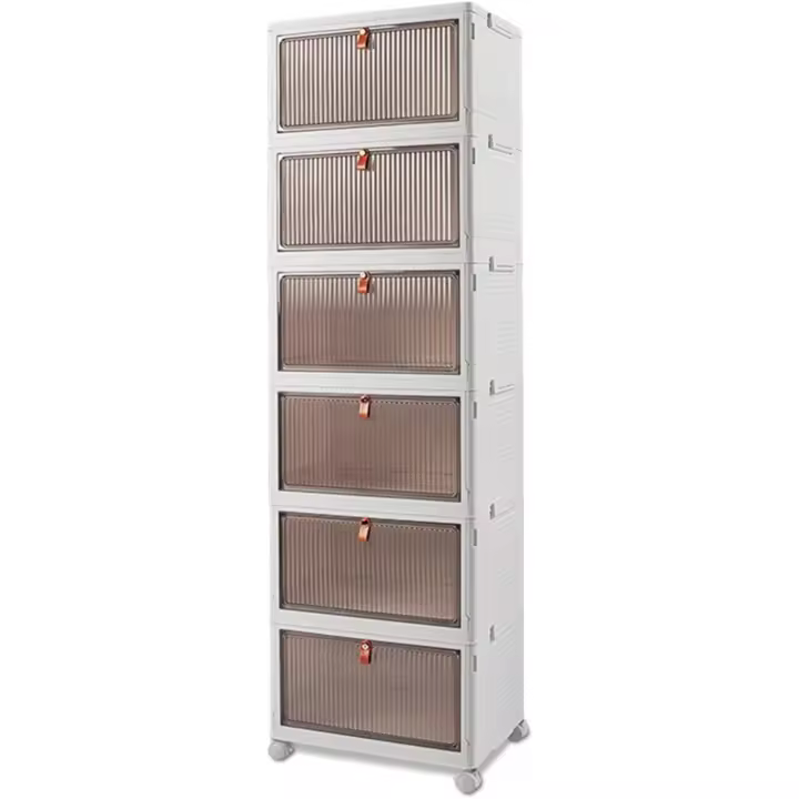 Cajones de Almacenamiento Plegables de Plástico Gruesos, Duraderos, Transpirables, Apilables con Tapas y Ruedas Ideal para Dormitorios, Sala de Estar - 1