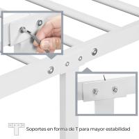 Cama Individual de Metal para Adultos Gran Espacio en Lamas Moderno blanco/90x200cm - details 4