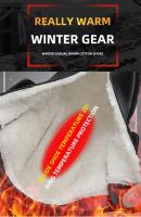 Botas de goma con suela para hombre, zapatos de nieve negros Martin para trabajo, botas de piel hasta el tobillo, botas de moda impermeables para invierno para hombre - details 3