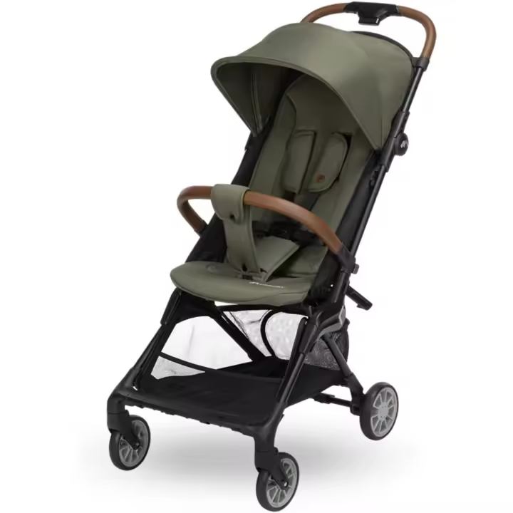 Silla Paseo Compacta, 0-4 años (22 kg máx. ), Silla Paseo Ligera para Viajar(4,5 kg), Apta para Cabina Avión, Asiento con Reclinación Total, Cesta Almacenamiento, Verde Mineral - 1