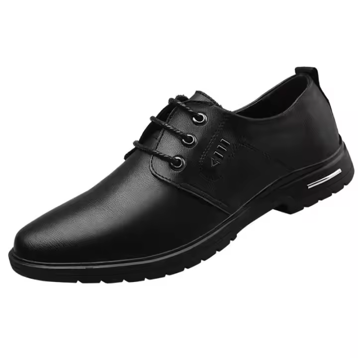 Moda 2022 nuevos zapatos de vestir antideslizantes para hombre, zapatos de cuero transpirable Mokasin con logotipo negro - 1