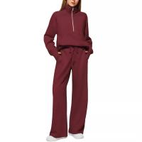 Conjuntos de dos piezas para mujer, tops y pantalones de cuello alto informales, trajes de moda para mujer, otoño - details 3