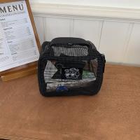 Bolsa de maquillaje de malla ligera, bolsillos para artículos de tocador de viaje con visibilidad, bolsa transparente con cremallera de gran capacidad, lápiz labial - details 12