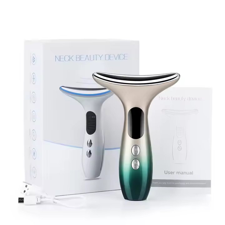 EMS-dispositivo de belleza para Estiramiento de cuello y cara, masajeador Facial LED, eliminador de papada, rejuvenecimiento de la piel, estiramiento, antiarrugas - 1