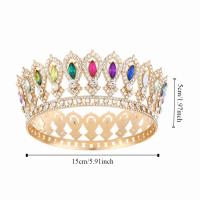 Decoraciones de pastel redondas de tiara de reina princesa europea, coronas barrocas para desfiles, tiaras de rey, coronas de boda brillantes para novias - details 0