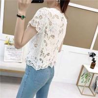 Tops Y2k de moda coreana de punto Ence para mujer, cárdigan de manga corta con cuello en V, chaqueta hueca, novedad de verano - details 5