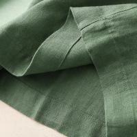 Pantalón de mujer de lino y algodón pantalón de pierna ancha ligero y suelto - details 12