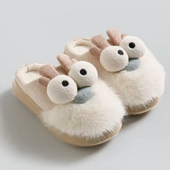 Longbao de dibujos animados zapatillas de algodón hogar interior caliente pareja de felpa de algodón fregona. - 1