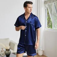 Traje de casa con solapa para hombre en verano, pijama delgado, ropa de casa holgada para hombre y talla grande - details 4