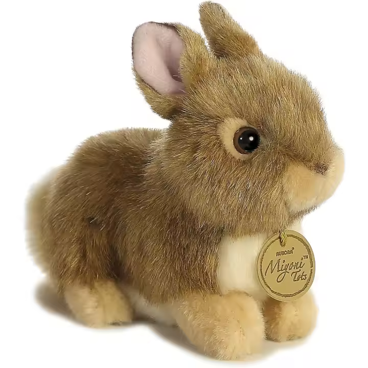 aurora ®   Adorable Miyoni ®   Tots Baby Bunny Animal de peluche - Detalle realista - Compañía querida - Marrón 7 pulgadas - 1