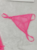 Lencería yukata de encaje, camisón sexy de encaje de malla transparente con abertura frontal y tirantes - details 7