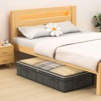 Bolsa de almacenamiento debajo de la cama de tela no tejida, ventana transparente, doble cremallera, cajas de almacenamiento planas debajo de la cama, plegables a prueba de humedad - details 1