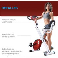 Bicicleta Estática Plegable 8 Niveles Resistencia Magnética Bicicleta Vertical con Volante de Inercia X-Bike Ritmo Cardíaco Pulsómetro Asiento Ajustable Carga 110 kg - details 7