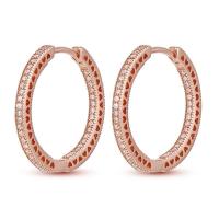 Pendientes redondos de circonio para mujer, colección de joyas geométricas, plata pura, oro rosa, accesorios de regalo - details 21