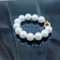 Pulsera elástica de 14mm para mujer, cuentas de perlas de concha Natural, redondas, grandes y exageradas, joyería de 7-9 pulgadas - details 5