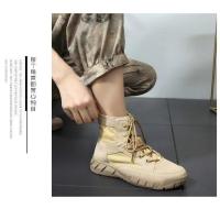 Zapatos de senderismo al aire libre para hombres y mujeres de piel de vaca, zapatos de viaje antideslizantes e impermeables, botas de desierto y zapatos de trabajo - details 17