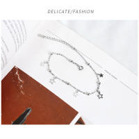 Nuevo estilo S, tobillera de estrella Simple de cinco puntas con cuentas redondas de plata pura con personalidad, joyería de moda de playa - details 2