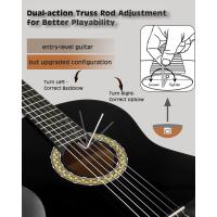 Kit de Iniciación para Guitarra Clásica 4/4 39" con Soporte de Pared con Ganchos, Diapasón, Afinador, Funda, Paño de Pulir 6 Cuerdas de Nylon, Negro - details 2