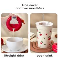 Botella de agua de plástico portátil con cuerda sellada, vaso resistente al frío y al calor para leche y café, 350/400Ml - details 7