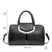 Elegante Bolso Cruzado de Cocodrilo Negro Gran Capacidad, Correa Ajustable, Cierre con Cremallera, Linedo de Poliéster, Detalle de Lentejuelas Bolso Versátil para Mujeres, Estilo Urban - details 8