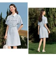 Vestido Semir para Mujer Cuello Abajo Estilizado y Dulce Cintura Ajustada Nueva Moda de Verano 2024 - details 3