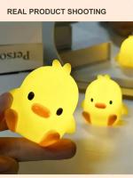 Lámpara LED creativa de escritorio de pato amarillo con luz suave y atmósfera, luz nocturna para cabecera de dormitorio, Mini luz para dormir - details 7