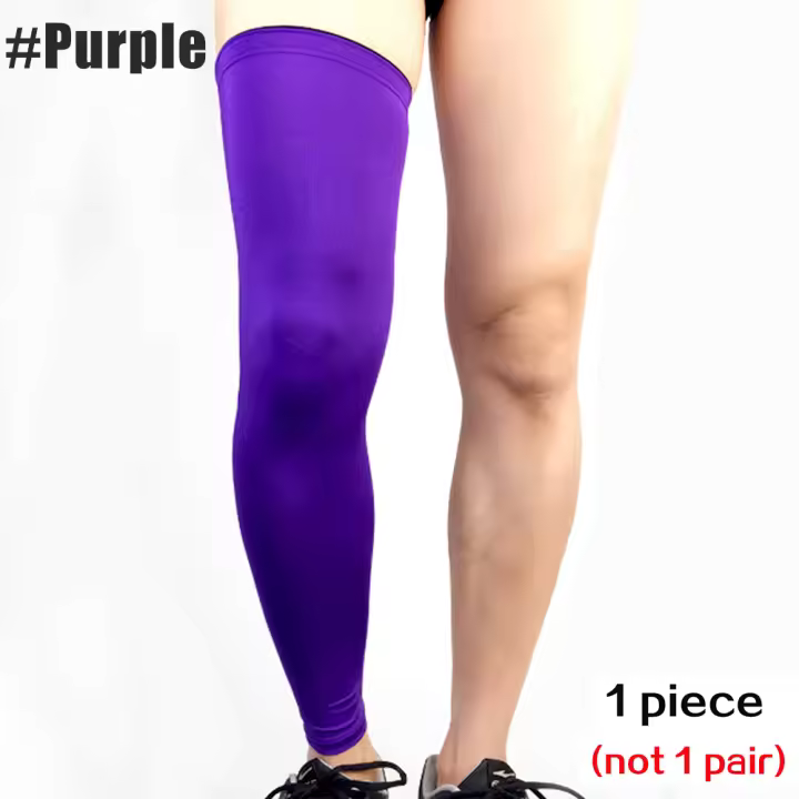 Calentadores de compresión para hombre y mujer, medias largas hasta la rodilla, para baloncesto, fútbol, ciclismo, protección UV, 1 piezas - 1