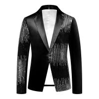 Blazer de lentejuelas con estilo para hombre, Chaqueta de traje ajustada, abrigo - details 2