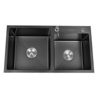 Conjunto de Grifo de Cocina de Acero Inoxidable 304 Doble Lavabo, Tabla de Drenaje, Partes de Plomería - details 9